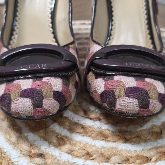 OSCAR, Oscar De La Renta, O Bessie Wine Heels size 6.5M. EUC - Picture 3 of 13